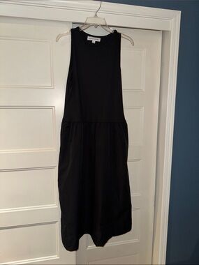 Emma & Michele Black Ribbed Tank Dress with Full Drop Waist Skirt